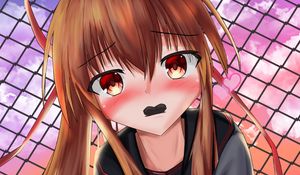 Preview wallpaper girl, blush, love, heart, anime