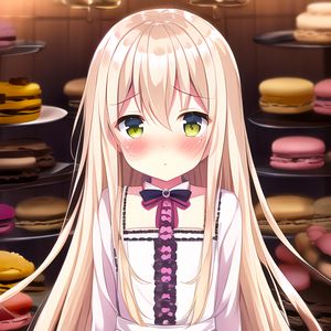 Preview wallpaper girl, blush, macarons, anime