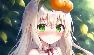 Preview wallpaper girl, blush, oranges, anime