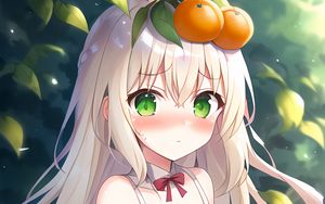 Preview wallpaper girl, blush, oranges, anime
