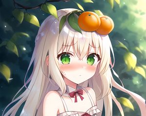 Preview wallpaper girl, blush, oranges, anime