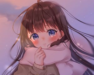 Preview wallpaper girl, blush, tears, sadness, anime