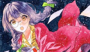 Preview wallpaper girl, book, pages, anime