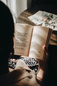 Preview wallpaper girl, book, text, words
