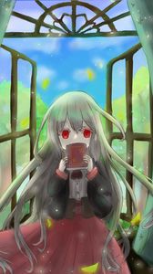 Preview wallpaper girl, book, window, anime