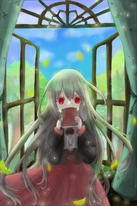 Preview wallpaper girl, book, window, anime