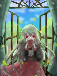 Preview wallpaper girl, book, window, anime