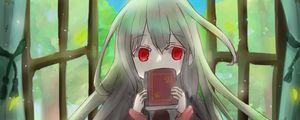 Preview wallpaper girl, book, window, anime