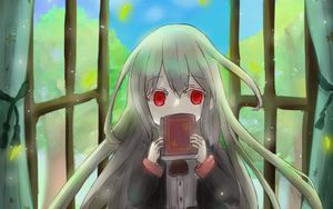 Preview wallpaper girl, book, window, anime