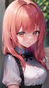 Preview wallpaper girl, bow, eyes, smile, anime