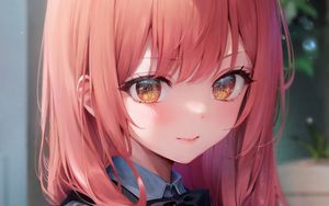 Preview wallpaper girl, bow, eyes, smile, anime
