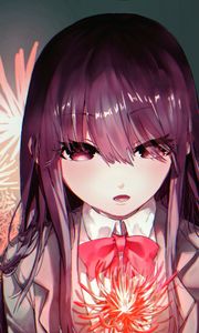 Preview wallpaper girl, bow, flower, anime