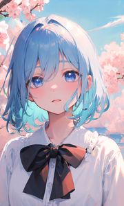 Preview wallpaper girl, bow, sakura, spring, anime