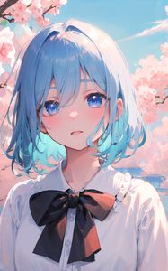 Preview wallpaper girl, bow, sakura, spring, anime