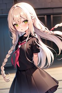 Preview wallpaper girl, braids, dress, anime