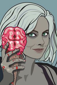 Preview wallpaper girl, brain, ice cream, halloween