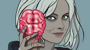 Preview wallpaper girl, brain, ice cream, halloween