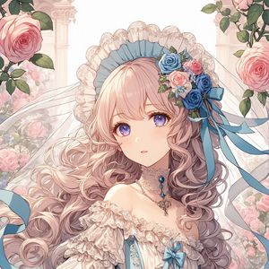 Preview wallpaper girl, bride, dress, veil, anime, art