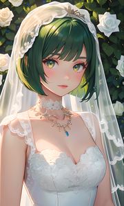 Preview wallpaper girl, bride, jewelry, anime, art