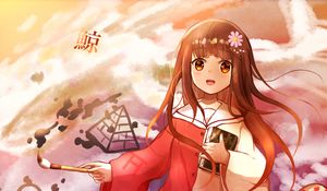 Preview wallpaper girl, brush, artist, clouds, dream, anime