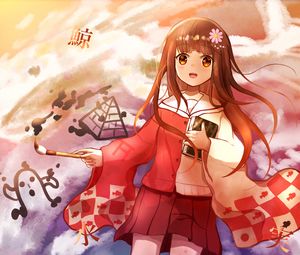 Preview wallpaper girl, brush, artist, clouds, dream, anime