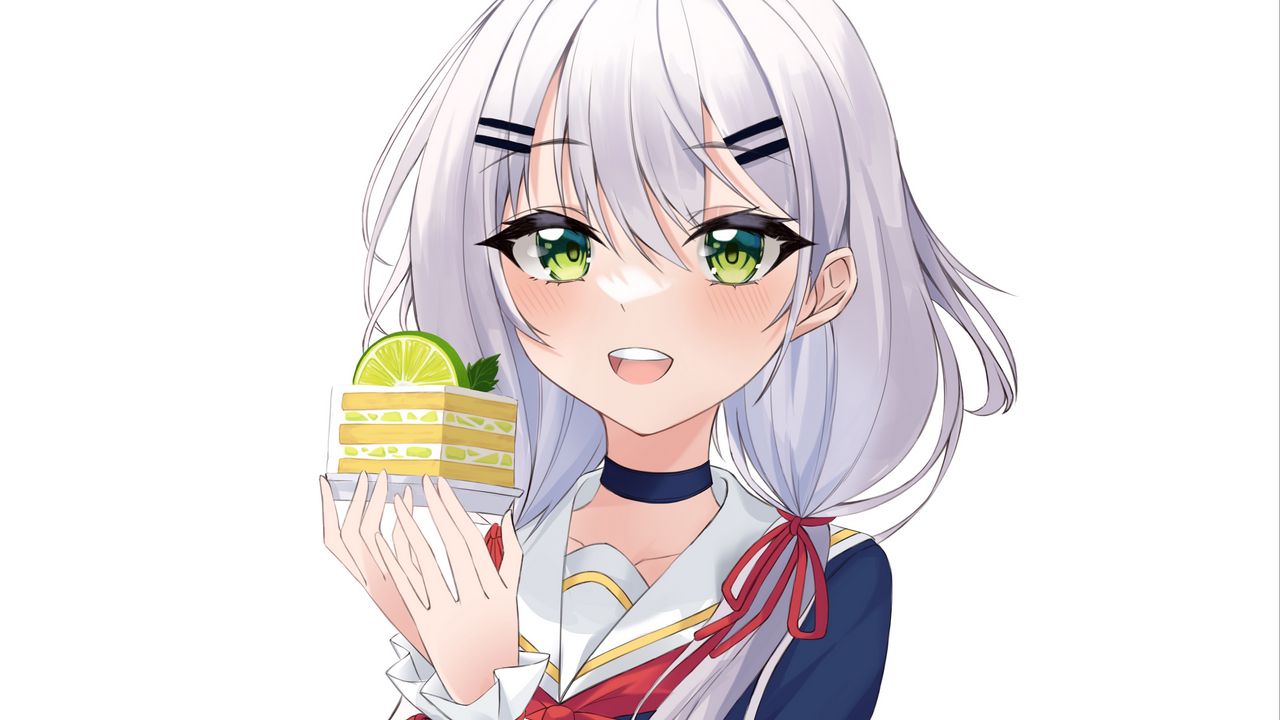 Wallpaper girl, cake, cook, anime