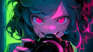 Preview wallpaper girl, camera, anime, art
