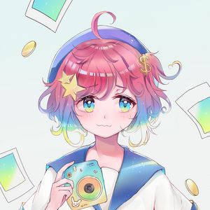 Preview wallpaper girl, camera, selfie, money, anime