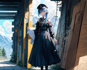Preview wallpaper girl, cap, dress, anime, art