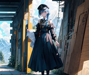 Preview wallpaper girl, cap, dress, anime, art