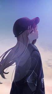 Preview wallpaper girl, cap, profile, anime, art