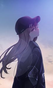 Preview wallpaper girl, cap, profile, anime, art