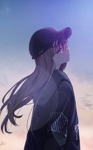 Preview wallpaper girl, cap, profile, anime, art