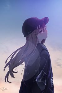 Preview wallpaper girl, cap, profile, anime, art