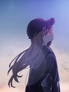 Preview wallpaper girl, cap, profile, anime, art