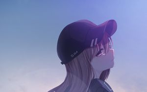 Preview wallpaper girl, cap, profile, anime, art