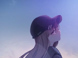 Preview wallpaper girl, cap, profile, anime, art