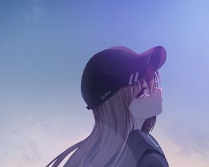 Preview wallpaper girl, cap, profile, anime, art