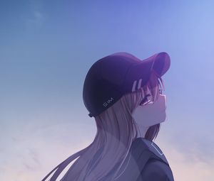 Preview wallpaper girl, cap, profile, anime, art