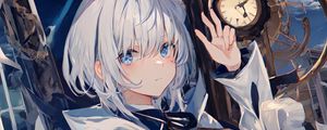 Preview wallpaper girl, cape, gesture, anime