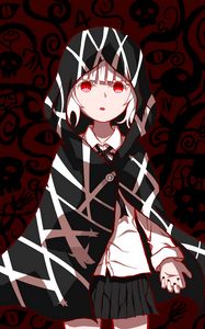 Preview wallpaper girl, cape, hood, anime, art, cartoon