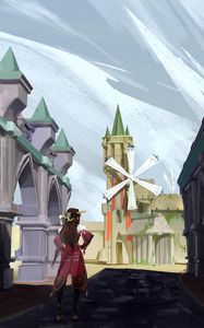 Preview wallpaper girl, castle, middle ages, art