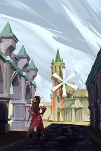 Preview wallpaper girl, castle, middle ages, art