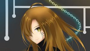 Preview wallpaper girl, chain, anime, art