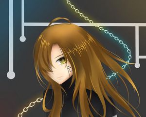 Preview wallpaper girl, chain, anime, art