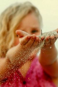 Preview wallpaper girl, child, sand, arms