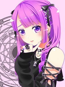 Preview wallpaper girl, choker, anime, art, purple