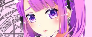 Preview wallpaper girl, choker, anime, art, purple