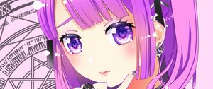 Preview wallpaper girl, choker, anime, art, purple