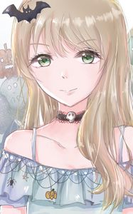 Preview wallpaper girl, choker, dress, halloween, anime